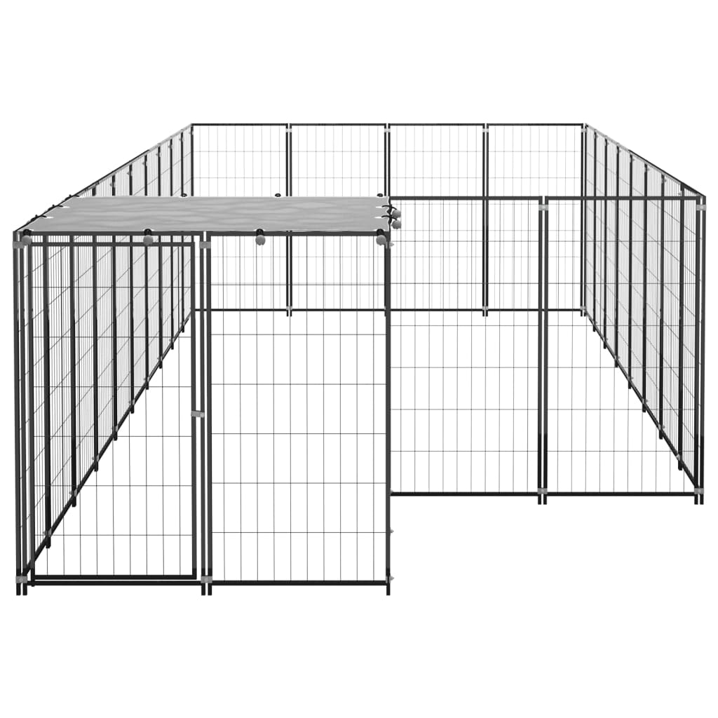 vidaXL Padoc pentru câini, negru, 10,89 m², oțel vidaXL Padoc pentru câini, negru, 10,89 m², oțel