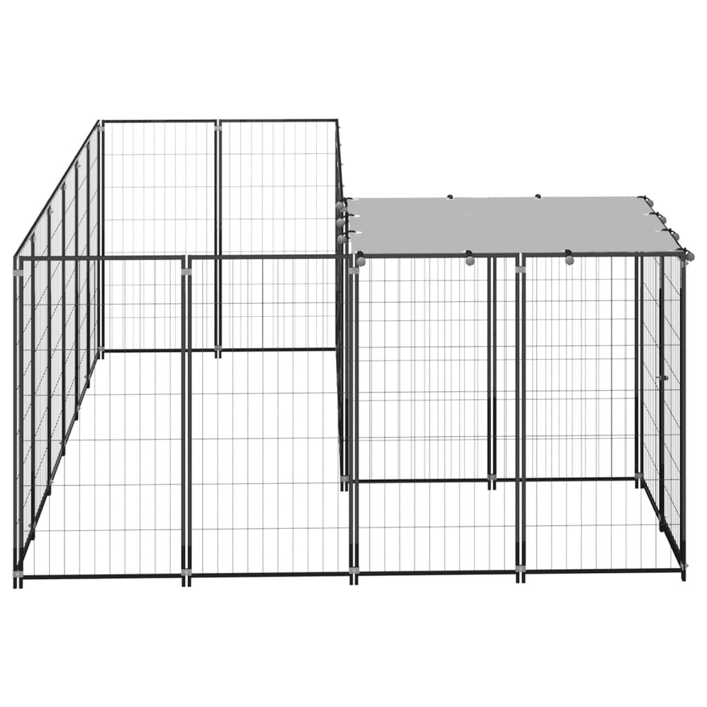 vidaXL Padoc pentru câini, negru, 4,84 m², oțel vidaXL Padoc pentru câini, negru, 4,84 m², oțel