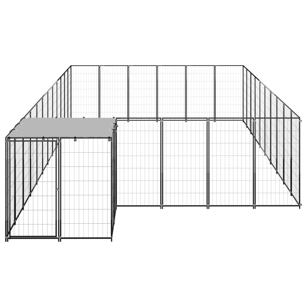 vidaXL Padoc pentru câini, negru, 19,36 m², oțel vidaXL Padoc pentru câini, negru, 19,36 m², oțel