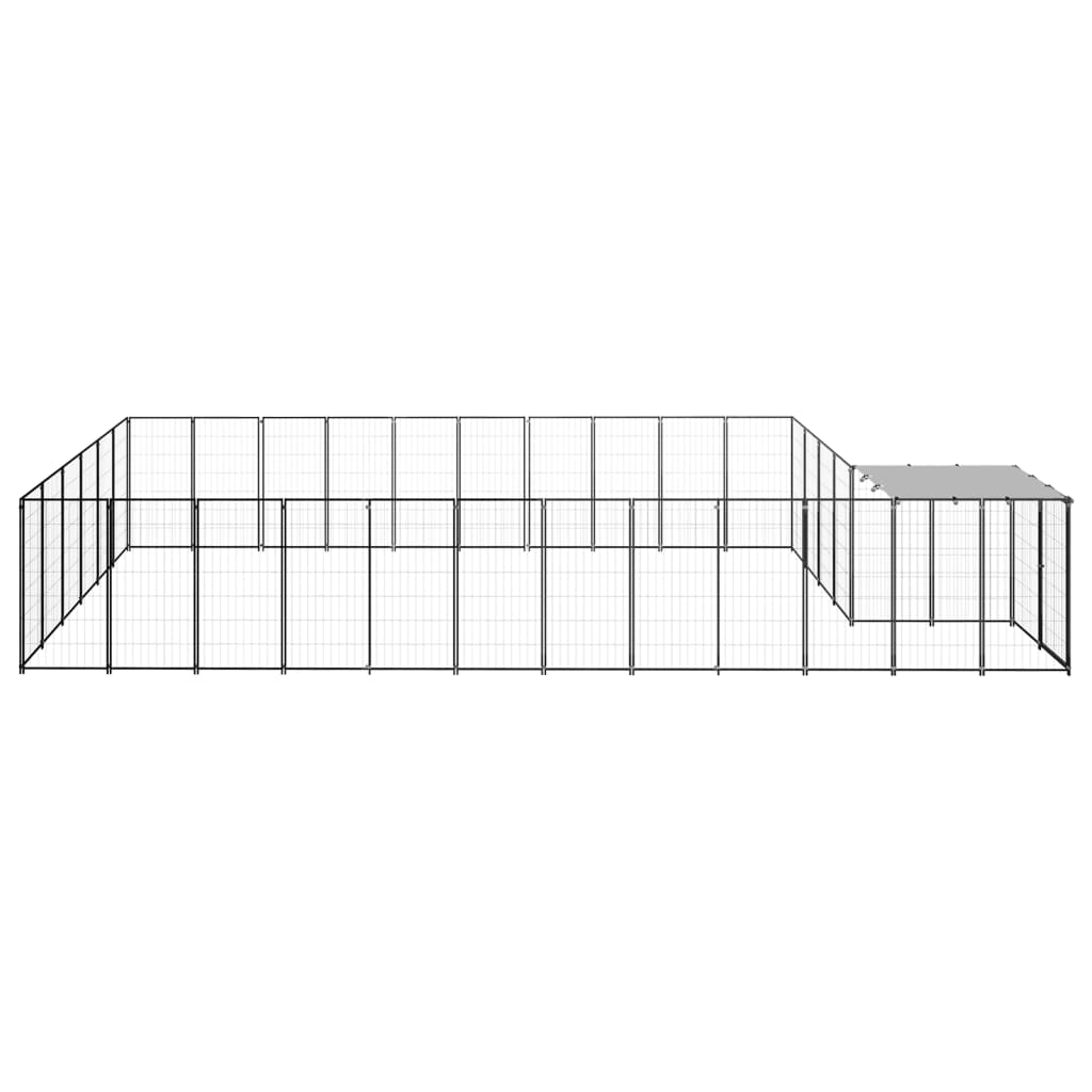 vidaXL Padoc pentru câini, negru, 19,36 m², oțel vidaXL Padoc pentru câini, negru, 19,36 m², oțel