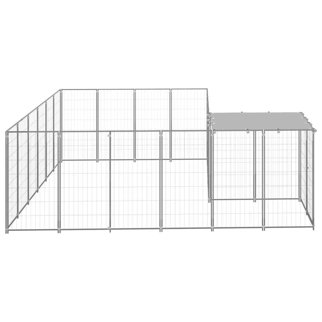 vidaXL Padoc pentru câini, argintiu, 8,47 m², oțel vidaXL Padoc pentru câini, argintiu, 8,47 m², oțel
