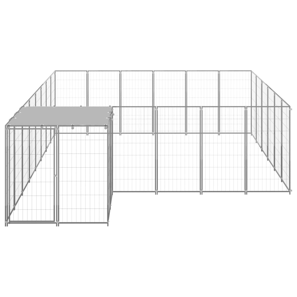 vidaXL Padoc pentru câini, argintiu, 12,1 m², oțel vidaXL Padoc pentru câini, argintiu, 12,1 m², oțel