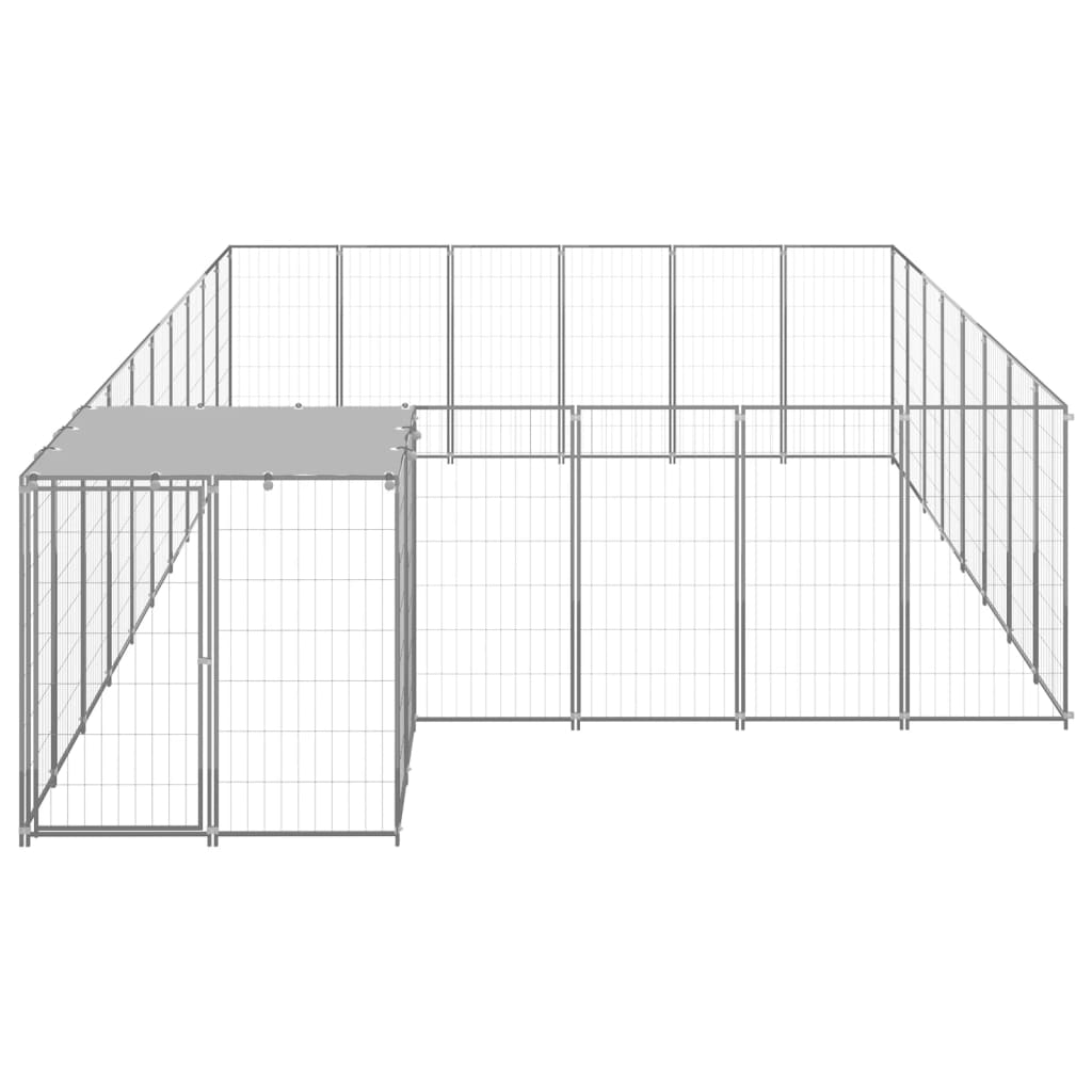 vidaXL Padoc pentru câini, argintiu, 15,73 m², oțel vidaXL Padoc pentru câini, argintiu, 15,73 m², oțel