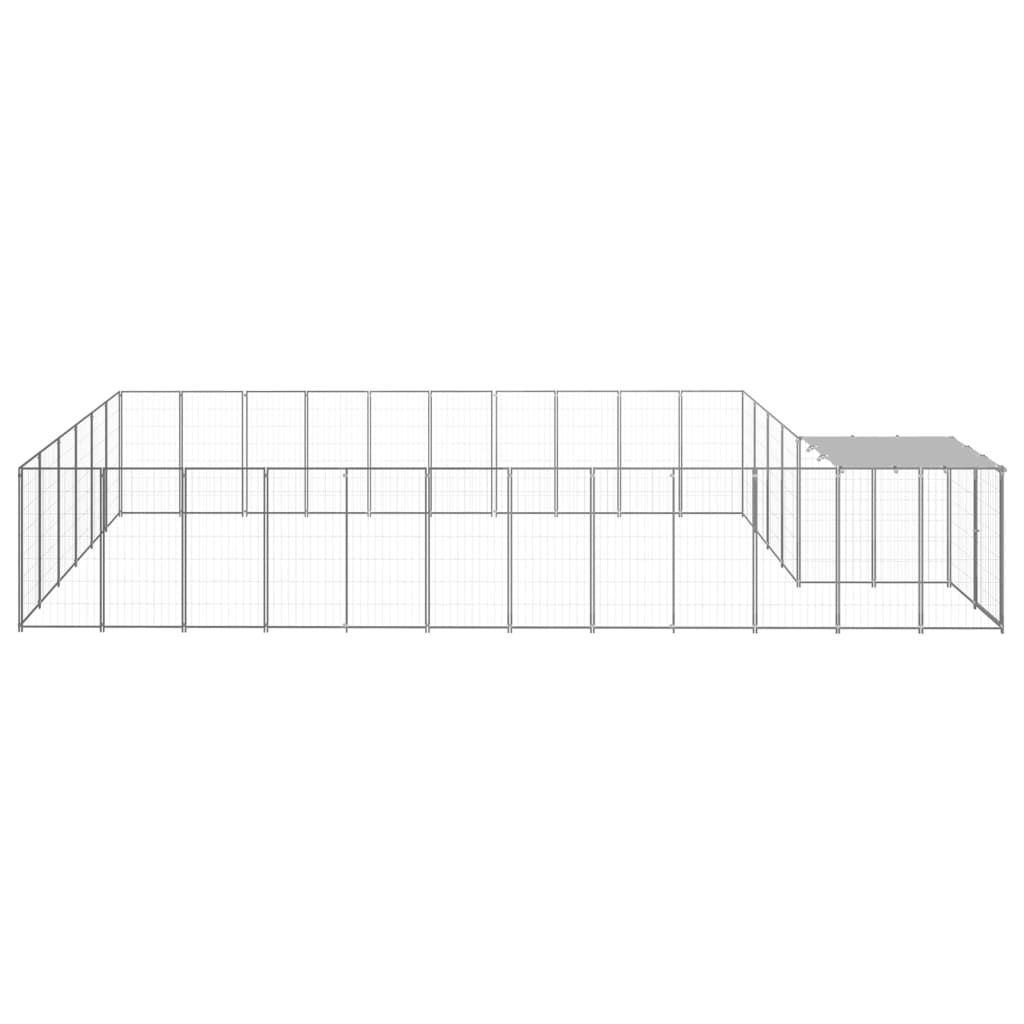 vidaXL Padoc pentru câini, argintiu, 19,36 m², oțel vidaXL Padoc pentru câini, argintiu, 19,36 m², oțel