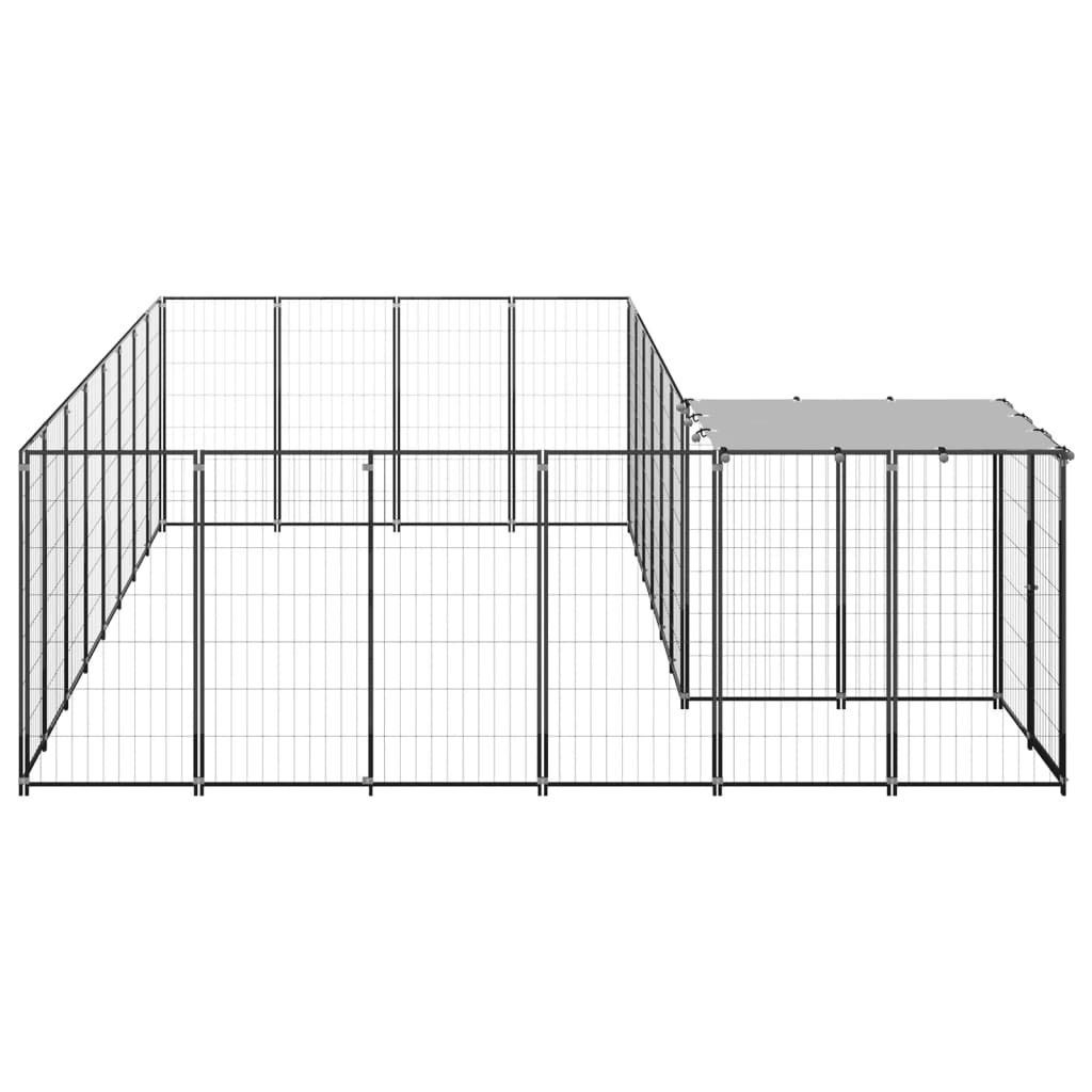 vidaXL Padoc pentru câini, negru, 10,89 m², oțel