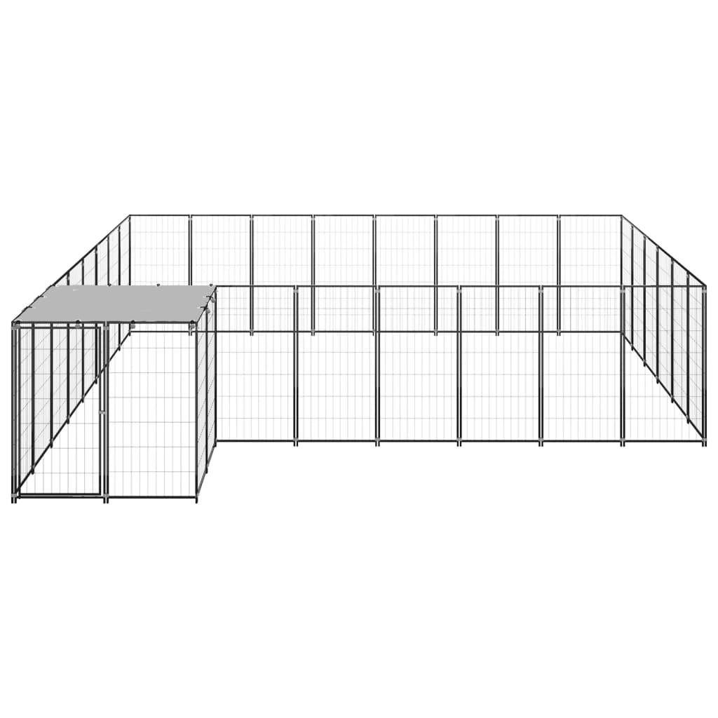 vidaXL Padoc pentru câini, negru, 15,73 m², oțel vidaXL Padoc pentru câini, negru, 15,73 m², oțel