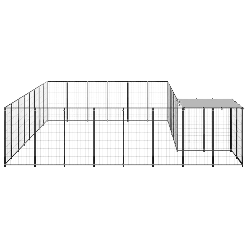 vidaXL Padoc pentru câini, negru, 15,73 m², oțel vidaXL Padoc pentru câini, negru, 15,73 m², oțel