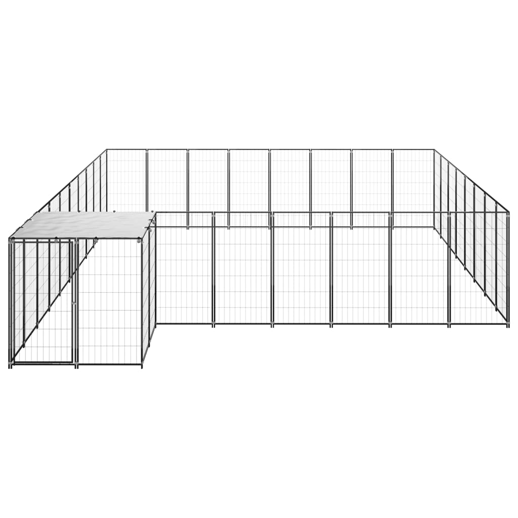 vidaXL Padoc pentru câini, negru, 20,57 m², oțel vidaXL Padoc pentru câini, negru, 20,57 m², oțel