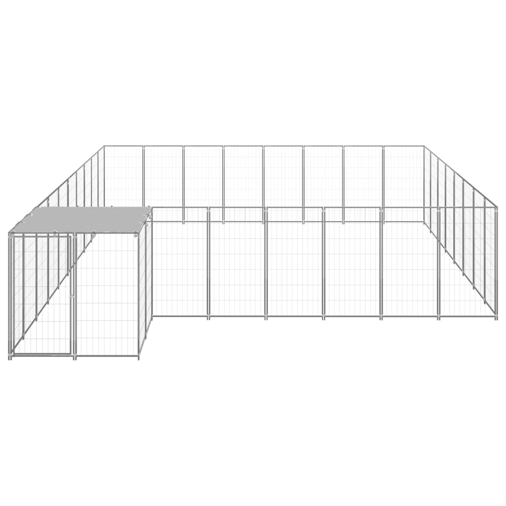 vidaXL Padoc pentru câini, argintiu, 20,57 m², oțel vidaXL Padoc pentru câini, argintiu, 20,57 m², oțel
