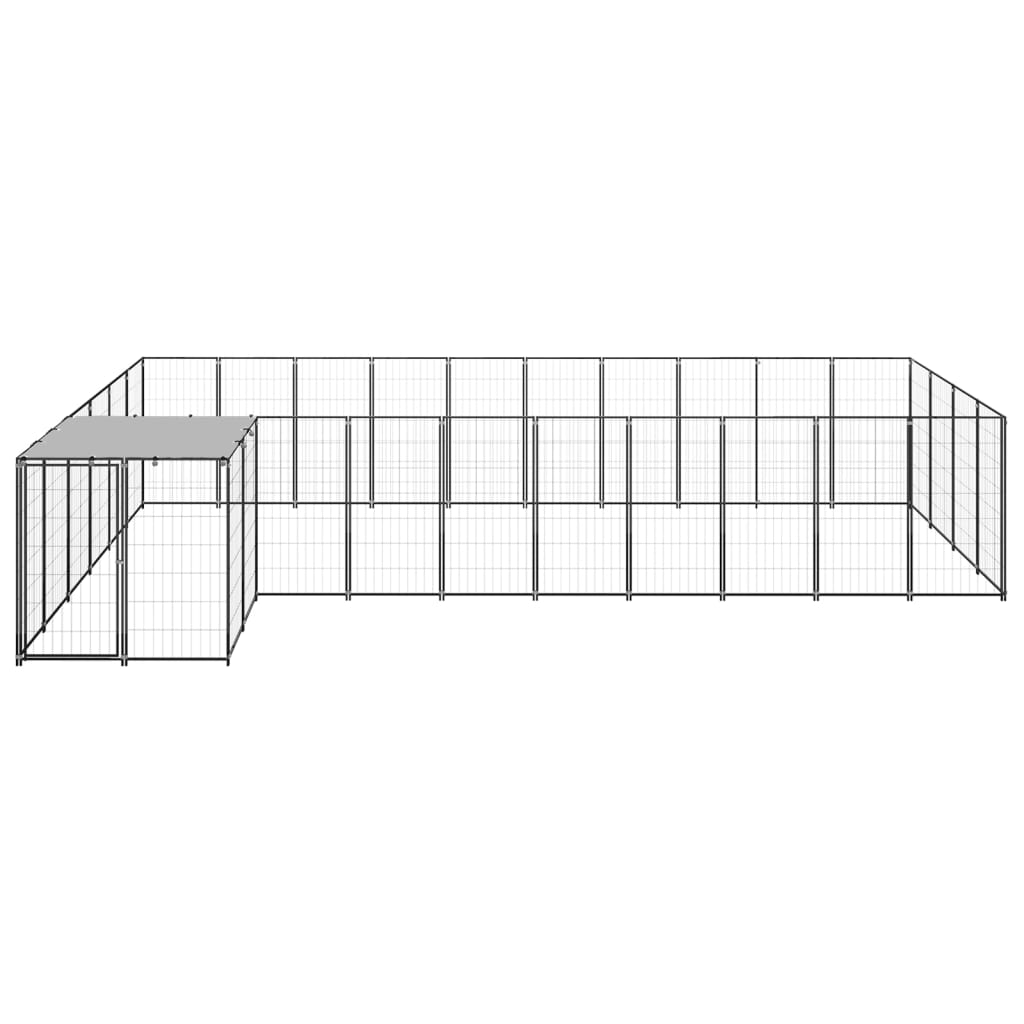 vidaXL Padoc pentru câini, negru, 13,31 m², oțel vidaXL Padoc pentru câini, negru, 13,31 m², oțel