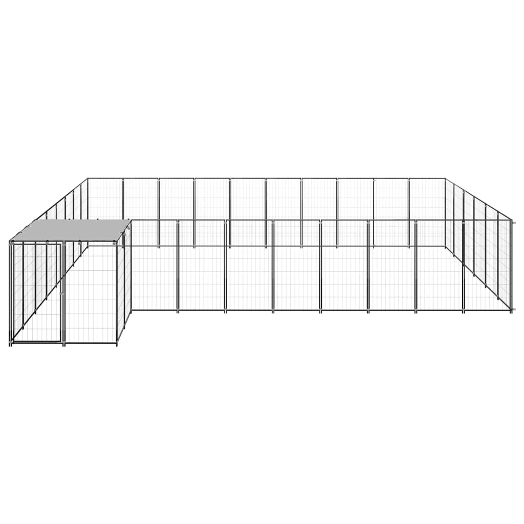 vidaXL Padoc pentru câini, negru, 19,36 m², oțel vidaXL Padoc pentru câini, negru, 19,36 m², oțel