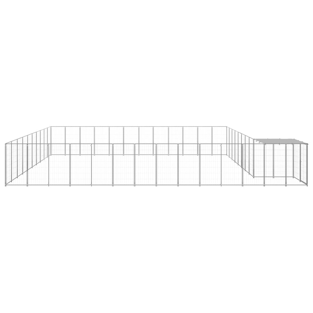 vidaXL Padoc pentru câini, argintiu, 37,51 m², oțel