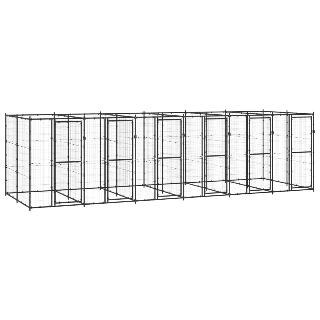 vidaXL Padoc pentru câini de exterior, 14,52 m², oțel vidaXL Padoc pentru câini de exterior, 14,52 m², oțel