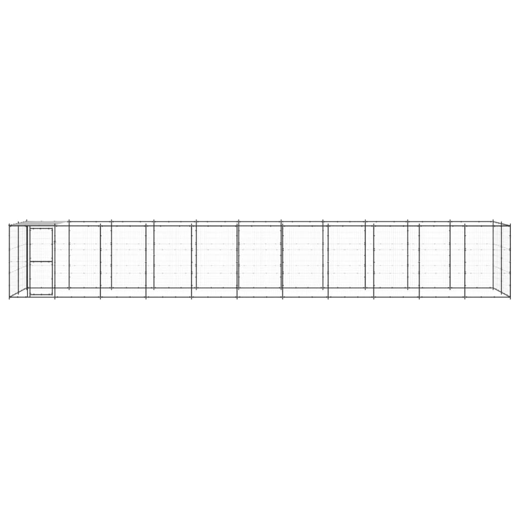 vidaXL Padoc pentru câini de exterior cu acoperiș, 26,62 m², oțel vidaXL Padoc pentru câini de exterior cu acoperiș, 26,62 m², oțel
