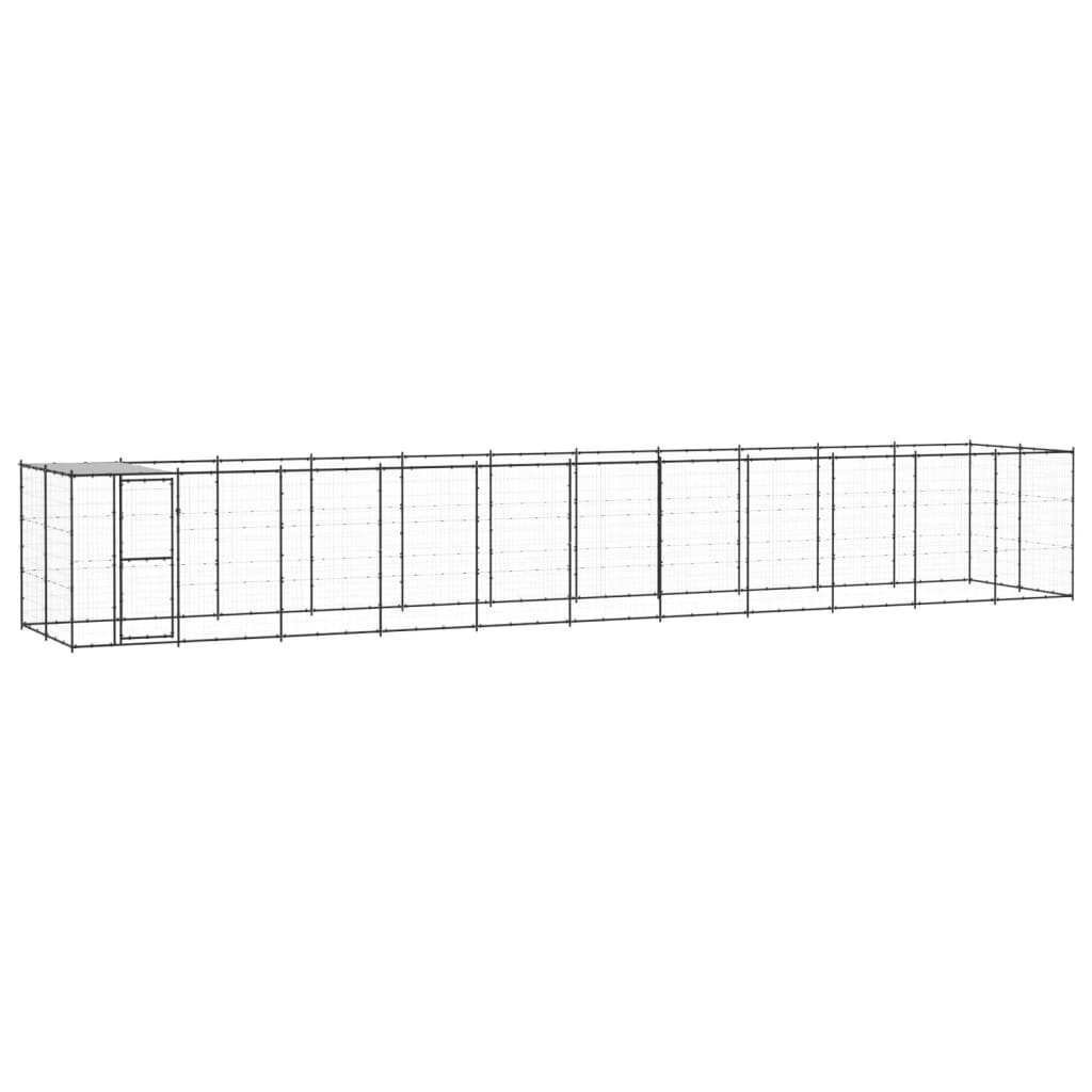 vidaXL Padoc pentru câini de exterior cu acoperiș, 26,62 m², oțel vidaXL Padoc pentru câini de exterior cu acoperiș, 26,62 m², oțel