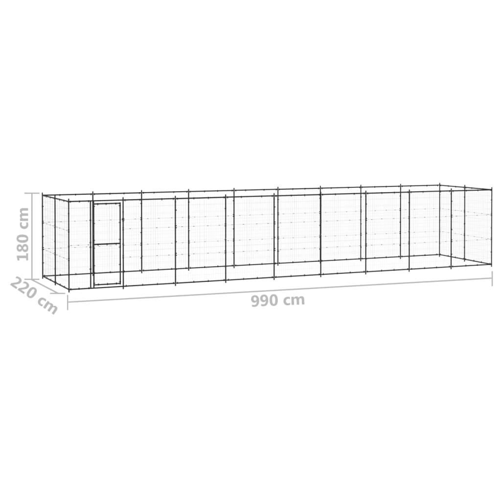 vidaXL Padoc pentru câini de exterior, 21,78 m², oțel vidaXL Padoc pentru câini de exterior, 21,78 m², oțel