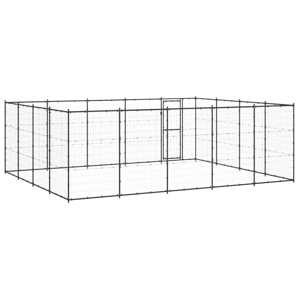 vidaXL Padoc pentru câini de exterior, 24,2 m², oțel vidaXL Padoc pentru câini de exterior, 24,2 m², oțel