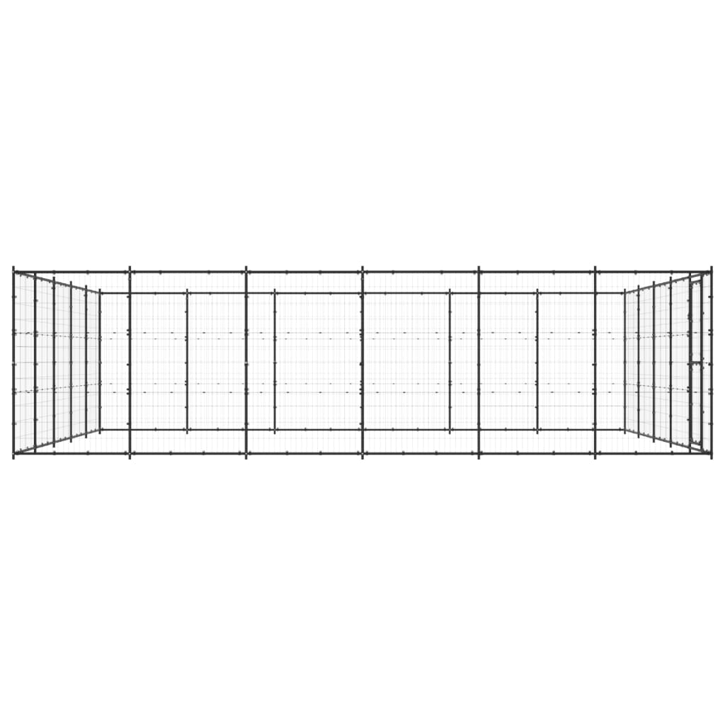 vidaXL Padoc pentru câini de exterior, 36,3 m², oțel
