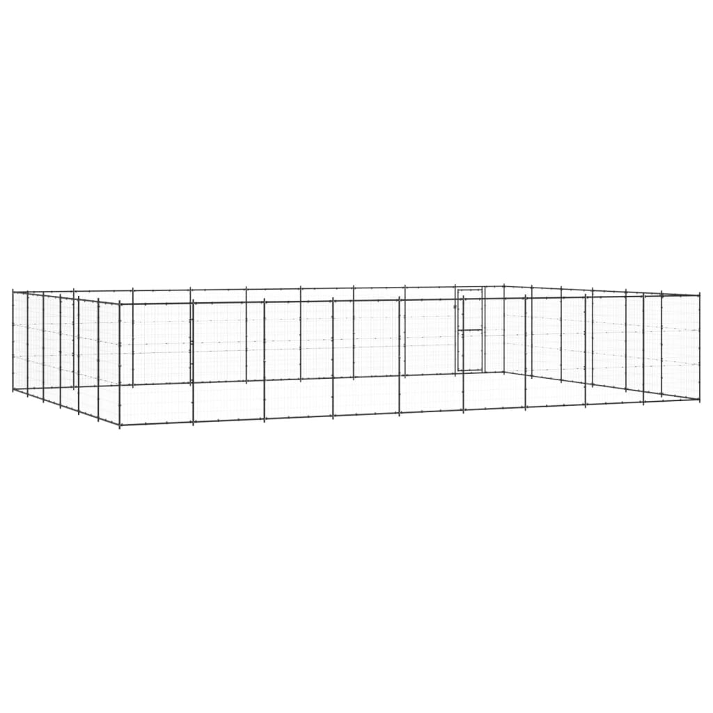 vidaXL Padoc pentru câini de exterior, 65,34 m², oțel vidaXL Padoc pentru câini de exterior, 65,34 m², oțel