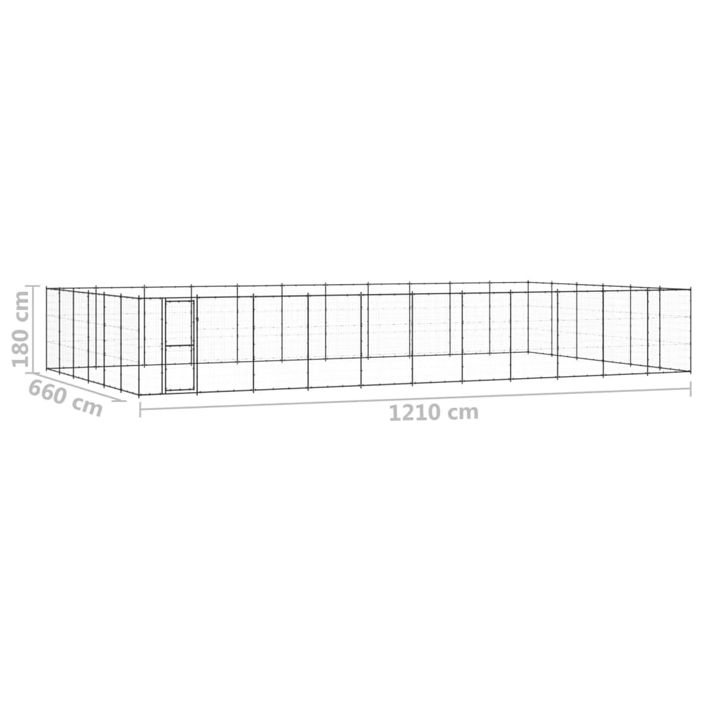 vidaXL Padoc pentru câini de exterior, 79,86 m², oțel vidaXL Padoc pentru câini de exterior, 79,86 m², oțel