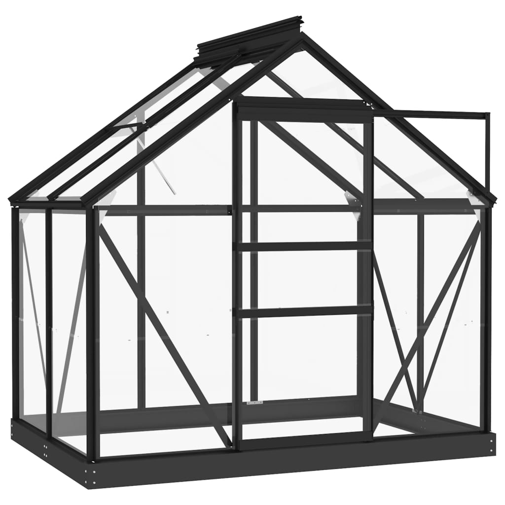 vidaXL Seră din sticlă, antracit, 155x103x191 cm, aluminiu vidaXL Seră din sticlă, antracit, 155x103x191 cm, aluminiu