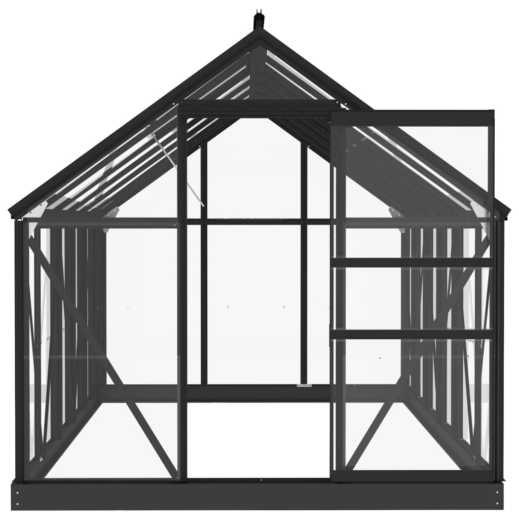 vidaXL Seră din sticlă, antracit, 155x298x191 cm, aluminiu