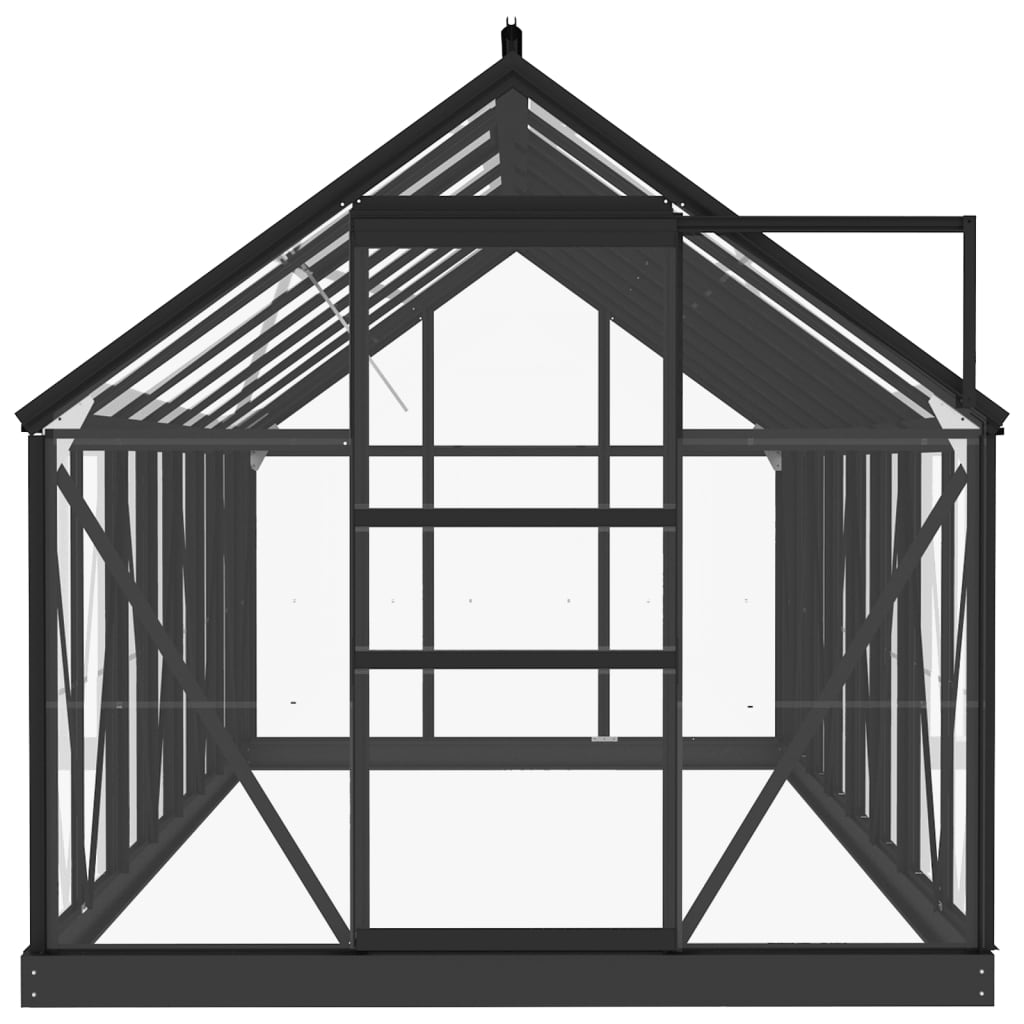vidaXL Seră din sticlă, antracit, 155x395,5x191 cm, aluminiu vidaXL Seră din sticlă, antracit, 155x395,5x191 cm, aluminiu