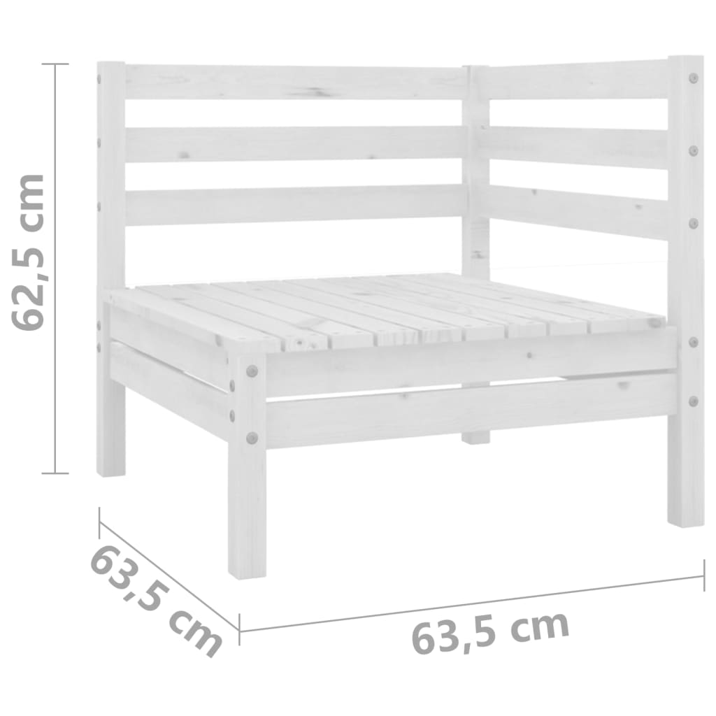 vidaXL Set mobilier de grădină cu 2 locuri, alb, lemn masiv de pin vidaXL Set mobilier de grădină cu 2 locuri, alb, lemn masiv de pin
