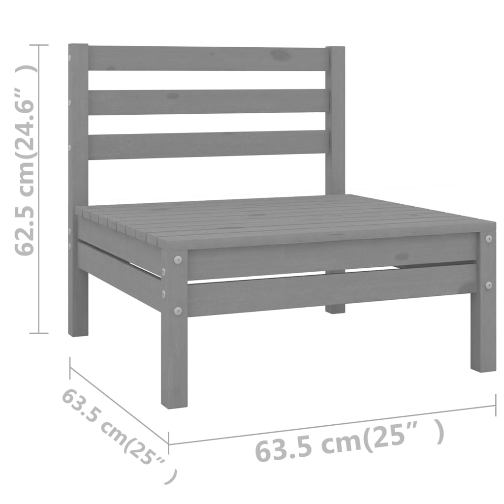 vidaXL Set mobilier de grădină, 4 piese, gri, lemn masiv de pin vidaXL Set mobilier de grădină, 4 piese, gri, lemn masiv de pin