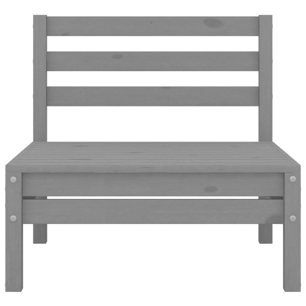 vidaXL Set mobilier de grădină, 3 piese, gri, lemn masiv de pin