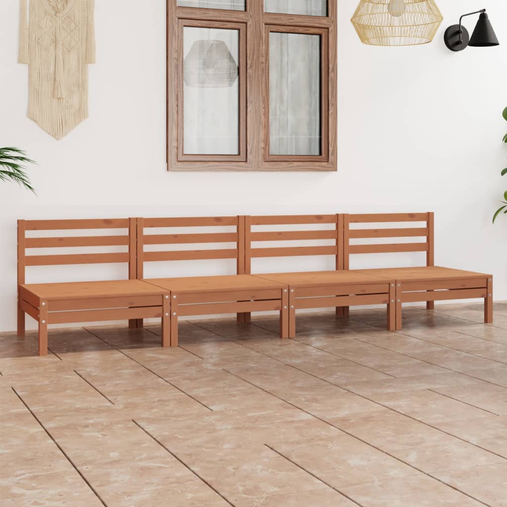 vidaXL Set mobilier de grădină, 4 piese, maro miere, lemn masiv de pin vidaXL Set mobilier de grădină, 4 piese, maro miere, lemn masiv de pin