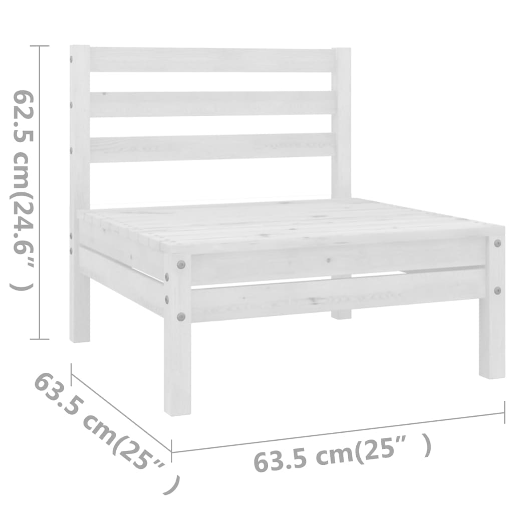 vidaXL Set mobilier de grădină, 5 piese, alb, lemn masiv de pin vidaXL Set mobilier de grădină, 5 piese, alb, lemn masiv de pin