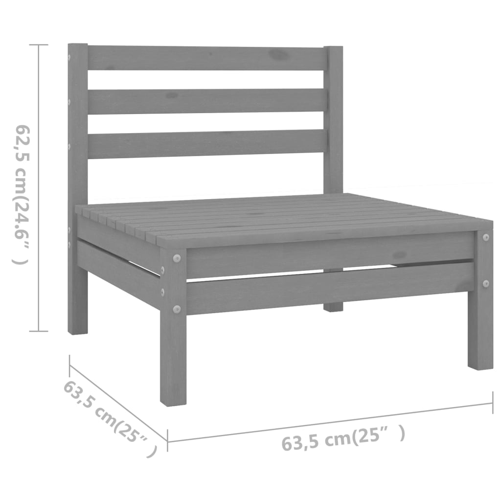 vidaXL Set mobilier de grădină, 6 piese, gri, lemn masiv de pin vidaXL Set mobilier de grădină, 6 piese, gri, lemn masiv de pin