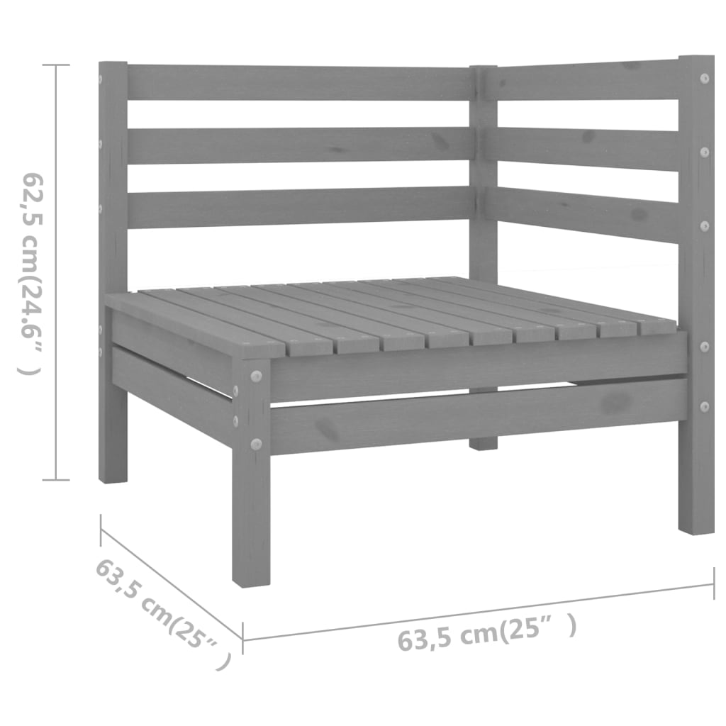 vidaXL Set mobilier de grădină, 6 piese, gri, lemn masiv de pin vidaXL Set mobilier de grădină, 6 piese, gri, lemn masiv de pin