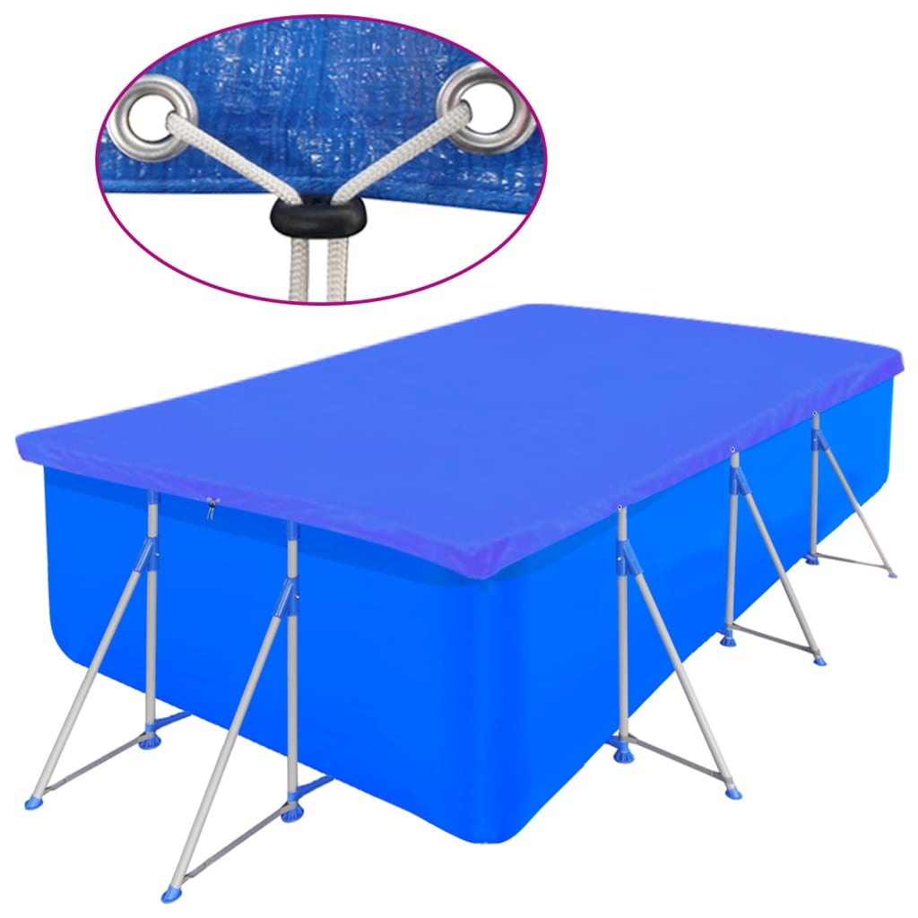 vidaXL Prelate piscină 2 buc, PE dreptunghiular 394x207 cm, 90 g/m² vidaXL Prelate piscină 2 buc, PE dreptunghiular 394x207 cm, 90 g/m²