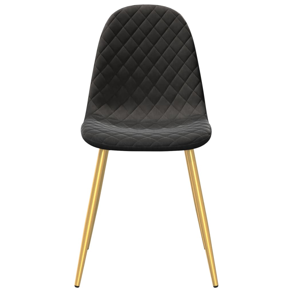 vidaXL Scaune de sufragerie, 6 buc, negru, catifea