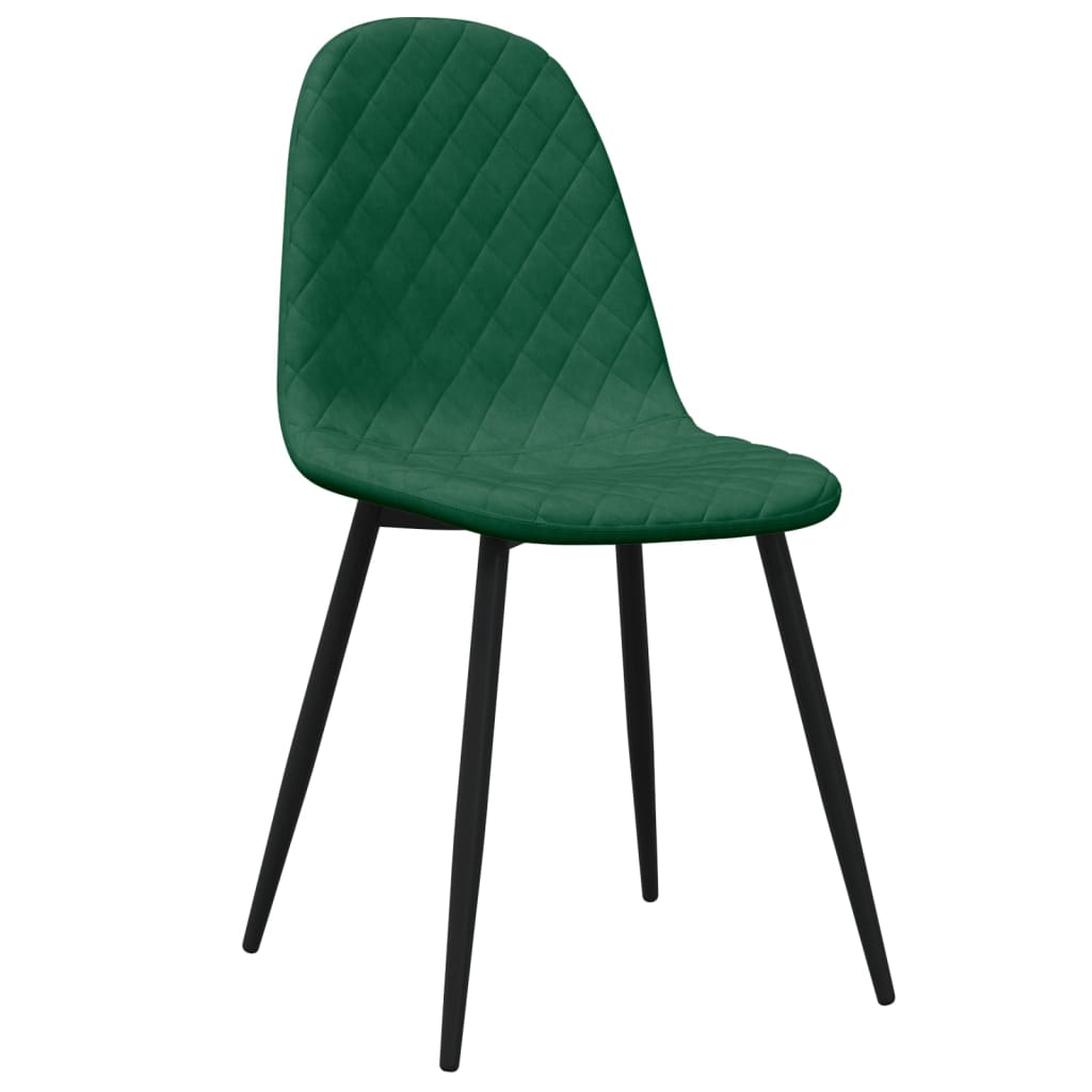 vidaXL Scaune de bucătărie, 6 buc., verde închis, catifea