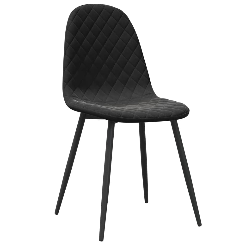 vidaXL Scaune de sufragerie, 6 buc, negru, catifea