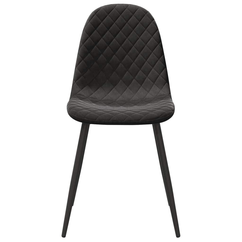 vidaXL Scaune de sufragerie, 6 buc, negru, catifea