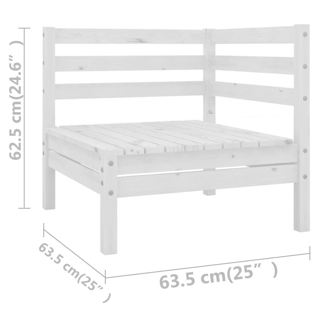 vidaXL Set mobilier de grădină, 11 piese, alb, lemn masiv de pin vidaXL Set mobilier de grădină, 11 piese, alb, lemn masiv de pin