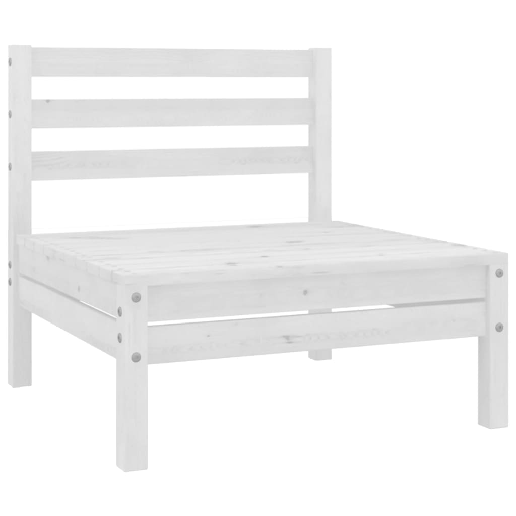 vidaXL Set mobilier de grădină, 6 piese, alb, lemn masiv de pin