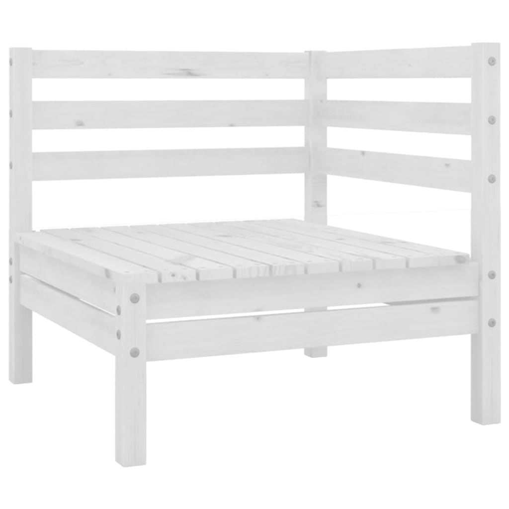 vidaXL Set mobilier relaxare grădină, 8 piese, alb, lemn masiv de pin