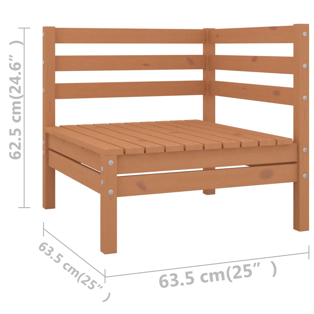 vidaXL Set relaxare de grădină, 10 piese, maro miere, lemn masiv pin vidaXL Set relaxare de grădină, 10 piese, maro miere, lemn masiv pin