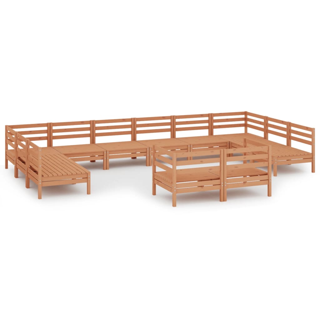 vidaXL Set mobilier de grădină, 12 piese, maro miere, lemn masiv pin vidaXL Set mobilier de grădină, 12 piese, maro miere, lemn masiv pin