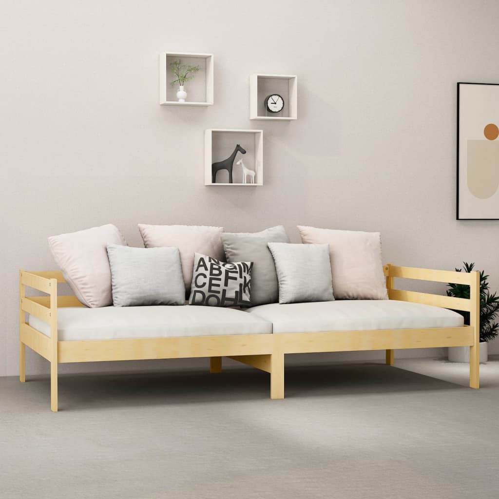 vidaXL Pat de zi cu saltea, 90x200 cm, lemn masiv de pin