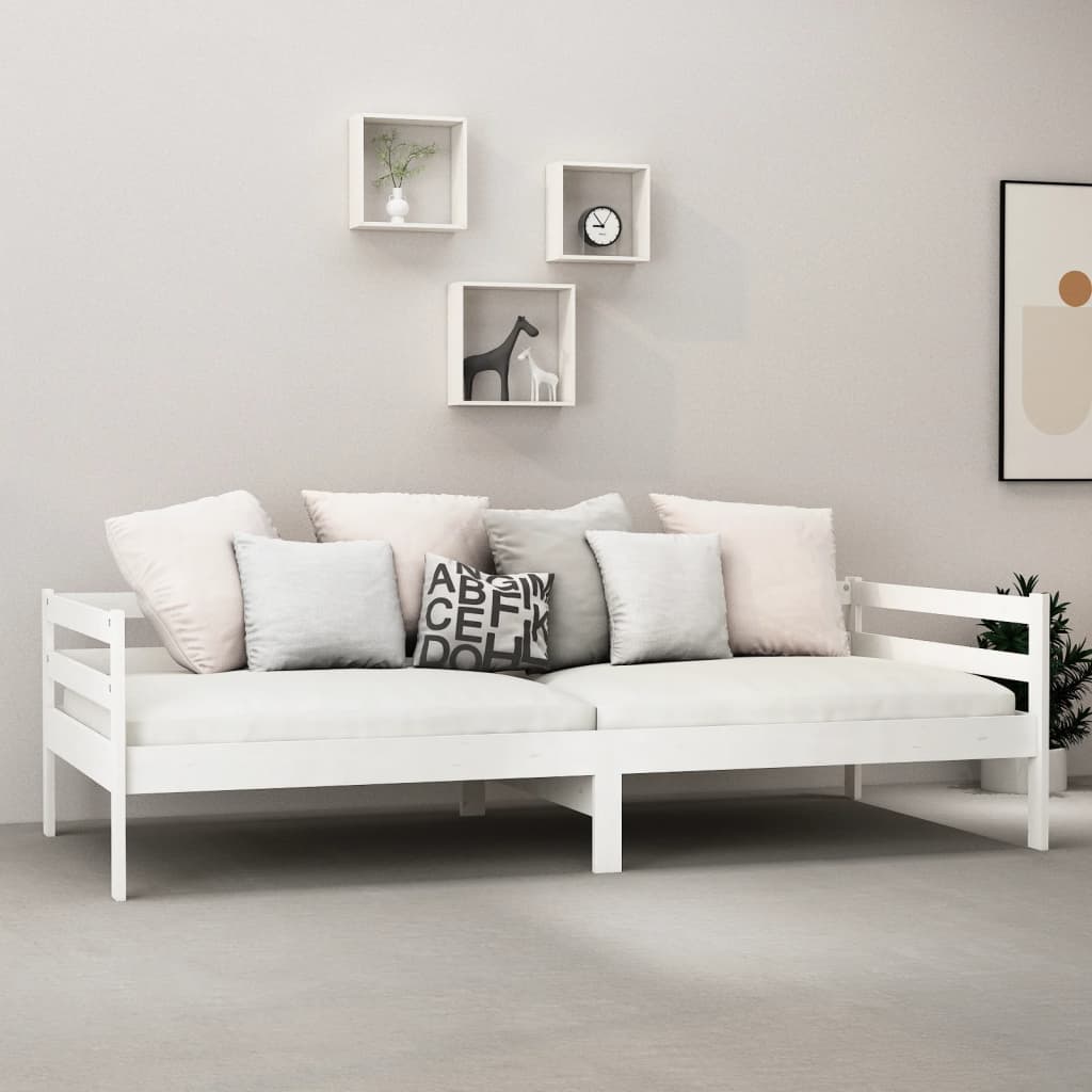 vidaXL Pat de zi cu saltea, 90x200 cm, lemn masiv de pin