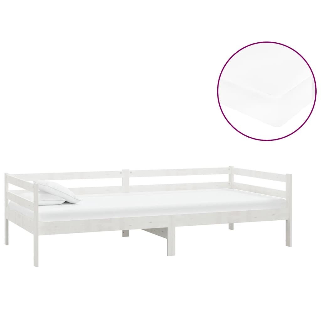 vidaXL Pat de zi cu saltea, 90x200 cm, lemn masiv de pin