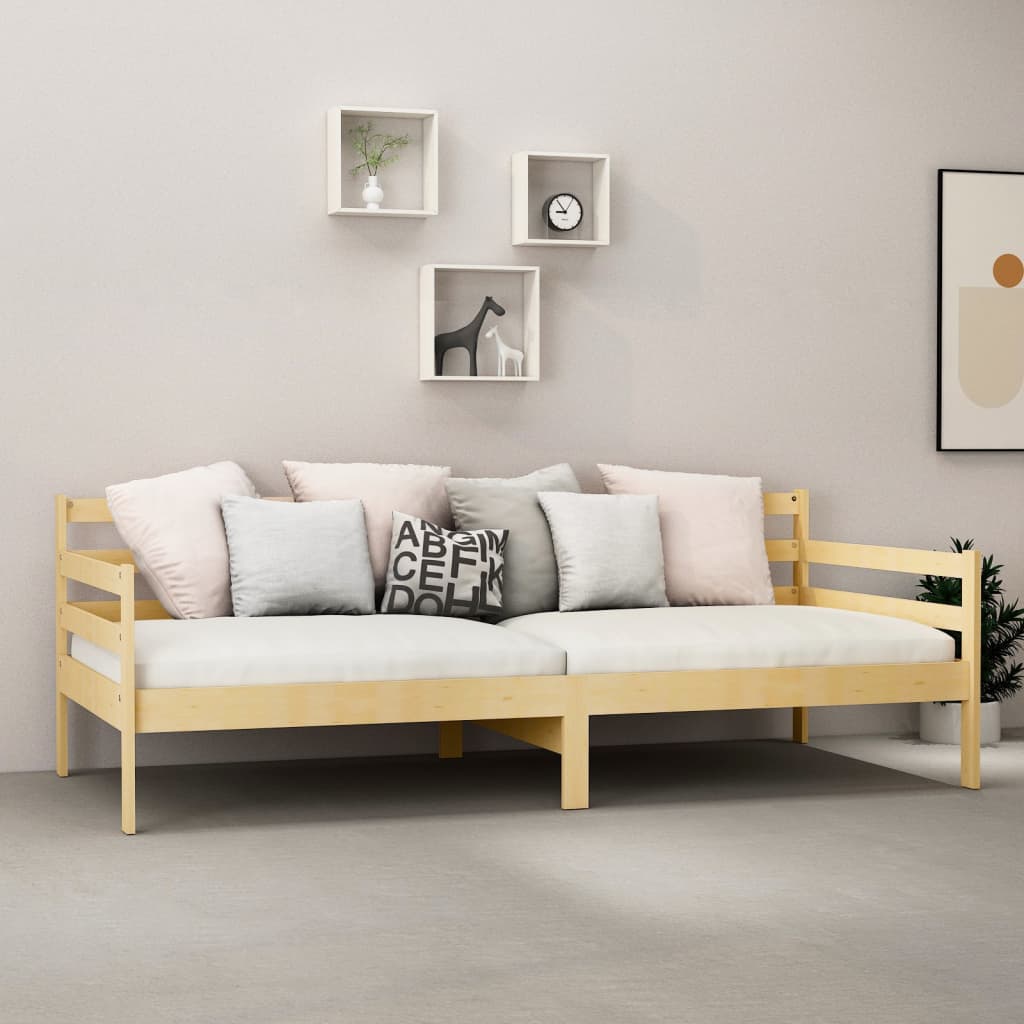 vidaXL Pat de zi cu saltea, 90x200 cm, lemn masiv de pin