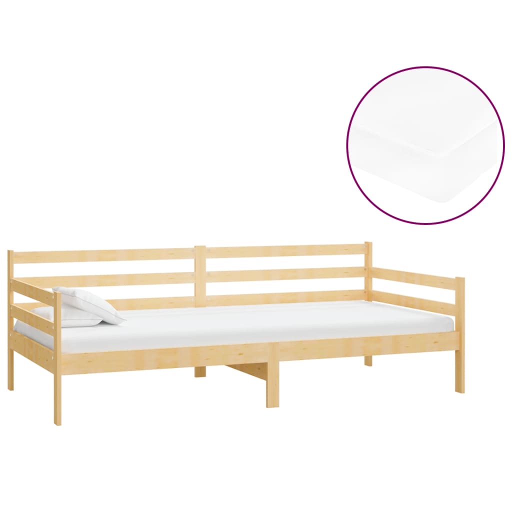 vidaXL Pat de zi cu saltea, 90x200 cm, lemn masiv de pin