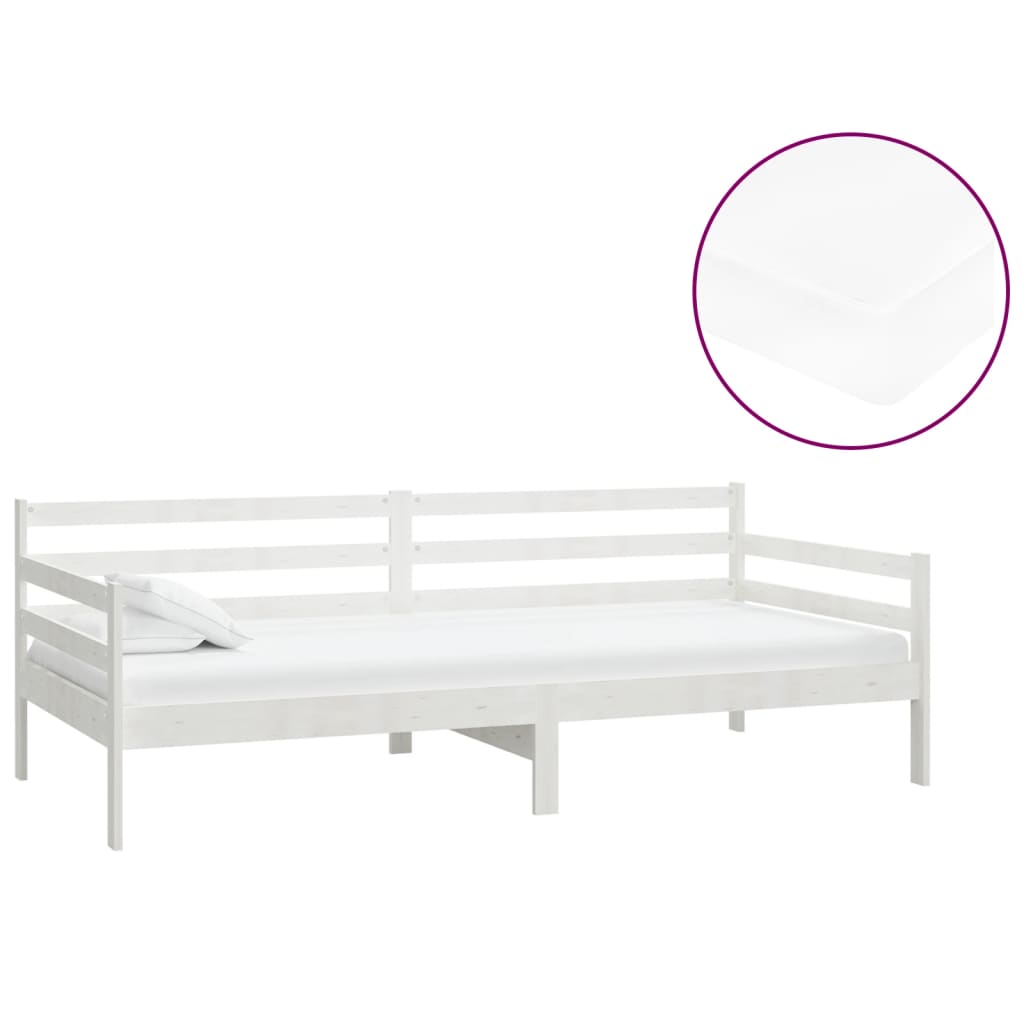 vidaXL Pat de zi cu saltea, 90x200 cm, lemn masiv de pin